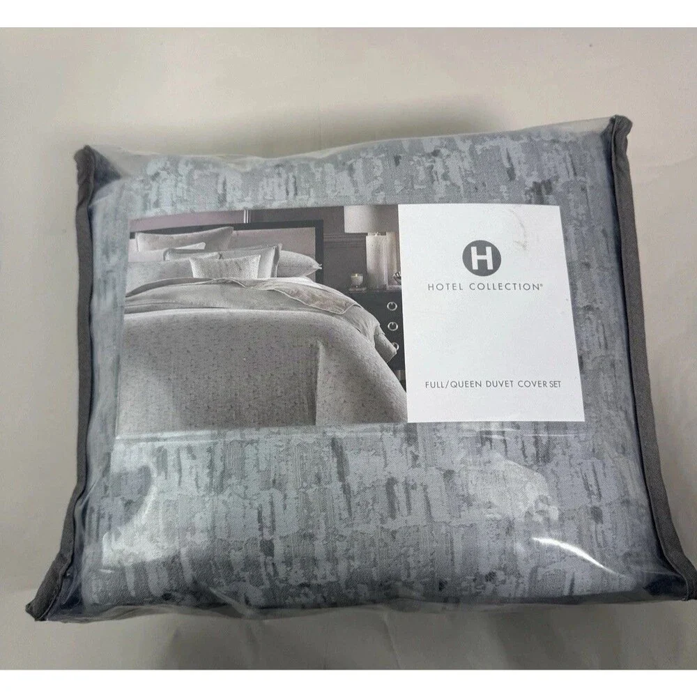 Hotel Collection 3PC Full/Queen Scisto Duvet Cover And Shams Set  , 100% Cotton